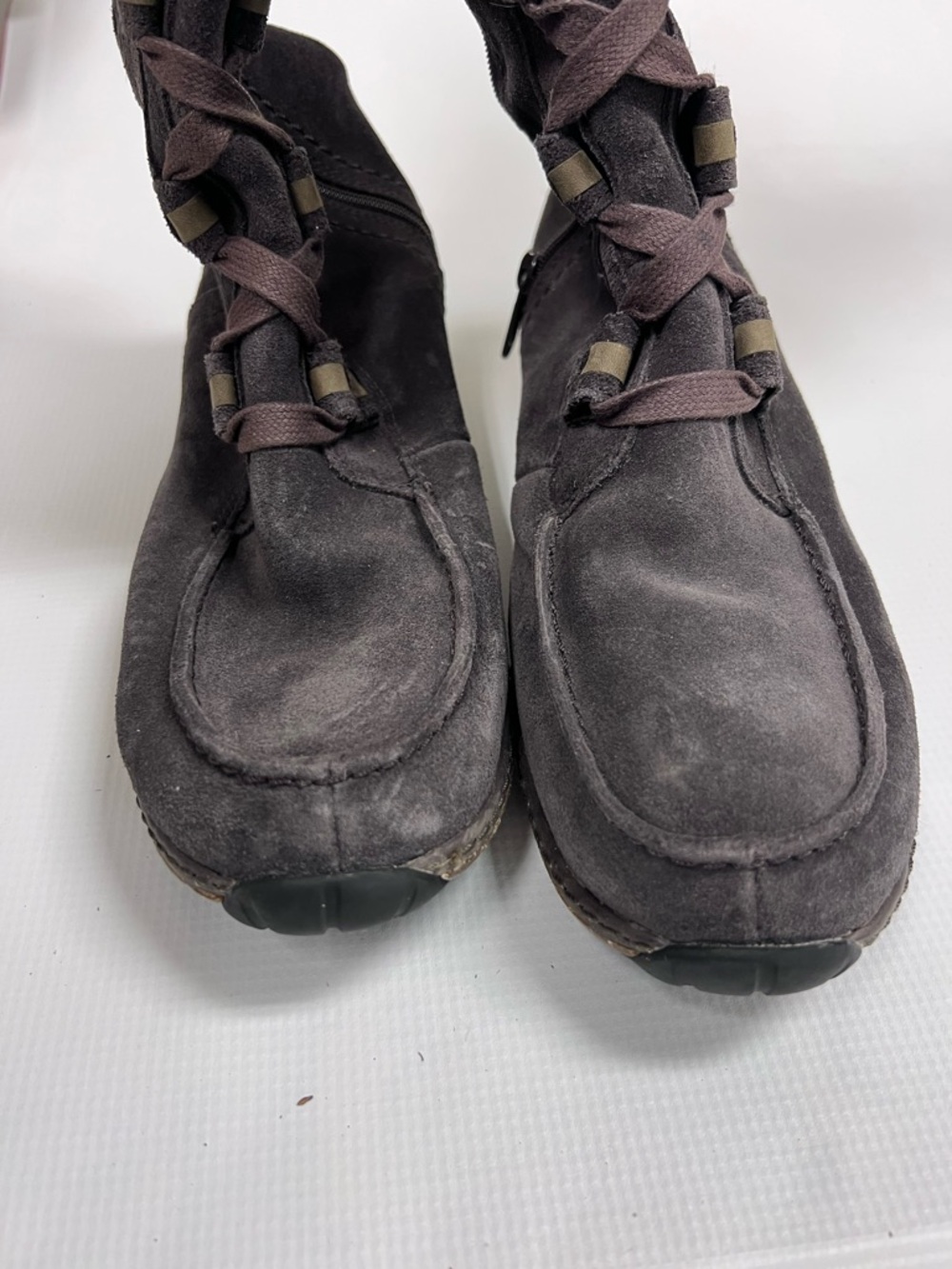 Timberland Earthkeepers Boots Sz 10 Gray Taupe Suede Tall Lace Up Combat Style - Picture 7 of 11